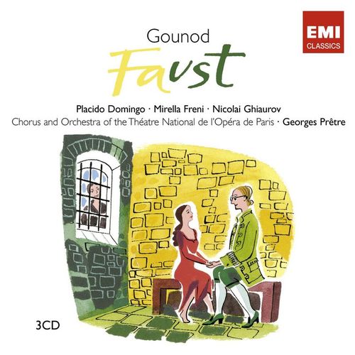 Faust, CG 4, Act 2 Scene 3 No. 8, Rcitatif et Choral des Epes, (a) Merci de ta chanson (Choeur, Valentin, Wagner, Mphistophls, Siebel) - a titleSongs performed by Georges PrtrePlacido DomingoMirella FreniNicolai GhiaurovSir Thomas AllenM